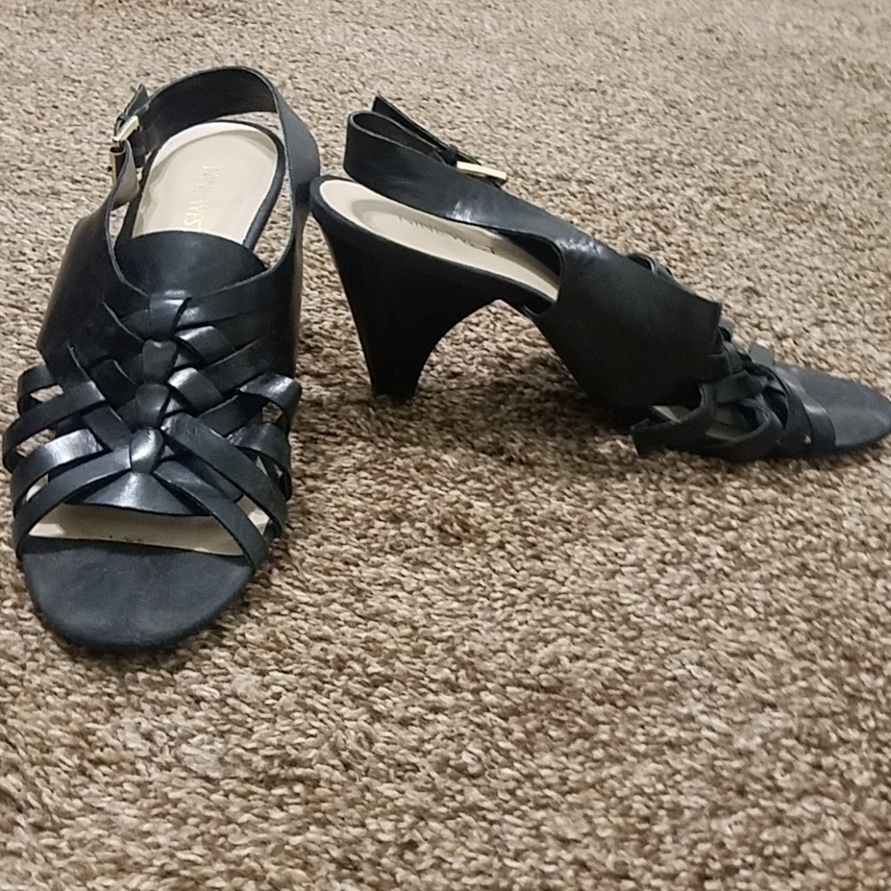Nine West leather summer heels